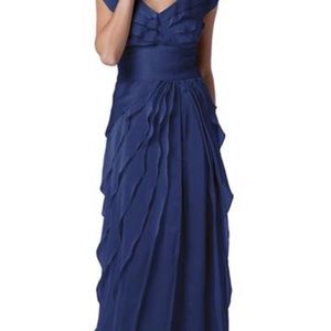 Ruffled Blue Adrianna Papell Dress
